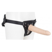 Пустотелый страпон Harness CLASSIC с бандажом - 19,5 см. - LOVETOY (А-Полимер) - купить с доставкой в Оренбурге