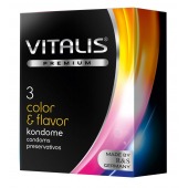 Цветные ароматизированные презервативы VITALIS PREMIUM color   flavor - 3 шт. - Vitalis - купить с доставкой в Оренбурге