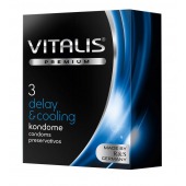 Презервативы VITALIS PREMIUM delay   cooling с охлаждающим эффектом - 3 шт. - Vitalis - купить с доставкой в Оренбурге