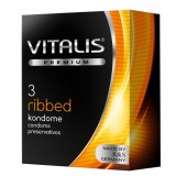 Ребристые презервативы VITALIS PREMIUM ribbed - 3 шт. - Vitalis - купить с доставкой в Оренбурге