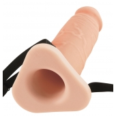 Телесный реалистичный фаллоимитатор с полостью Silicone Hollow Extension - 20 см. - Pipedream - купить с доставкой в Оренбурге