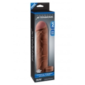 Коричневая насадка с кольцом Perfect 2 Extension with Ball Strap - 19 см. - Pipedream - в Оренбурге купить с доставкой