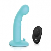 Голубая изогнутая насадка 6in Remote Control Ripple P-Spot G-Spot на черных трусиках - 16 см. - Pegasus - купить с доставкой в Оренбурге