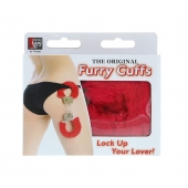 Металлические наручники с красной меховой опушкой METAL HANDCUFF WITH PLUSH RED - Dream Toys - купить с доставкой в Оренбурге