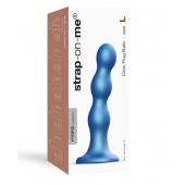 Голубая насадка Strap-On-Me Dildo Plug Balls size L - Strap-on-me - купить с доставкой в Оренбурге