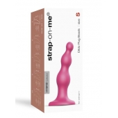 Розовая насадка Strap-On-Me Dildo Plug Beads size S - Strap-on-me - купить с доставкой в Оренбурге