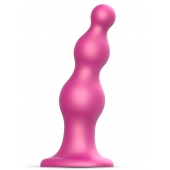 Розовая насадка Strap-On-Me Dildo Plug Beads size S - Strap-on-me - купить с доставкой в Оренбурге