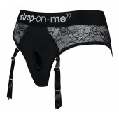 Черные трусики для насадок Diva Lingerie Harness - size M - Strap-on-me - купить с доставкой в Оренбурге