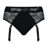 Черные трусики для насадок Diva Lingerie Harness - size M - Strap-on-me - купить с доставкой в Оренбурге