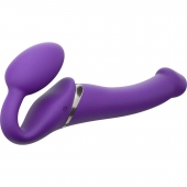 Фиолетовый безремневой вибрострапон Silicone Bendable Strap-On - size M - Strap-on-me - купить с доставкой в Оренбурге