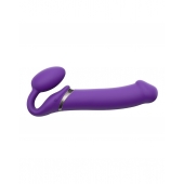 Фиолетовый безремневой вибрострапон Silicone Bendable Strap-On - size XL - Strap-on-me - купить с доставкой в Оренбурге