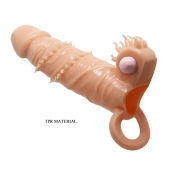 Телесная удлиняющая вибронасадка Penis Sleeve Connor - 17 см. - Baile - в Оренбурге купить с доставкой