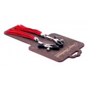 Металлические зажимы на соски с красными замшевыми кисточками - Crazy Handmade - купить с доставкой в Оренбурге