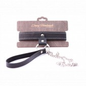 Узкий однослойный ошейник с поводком - Crazy Handmade - купить с доставкой в Оренбурге