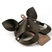 Черная кожаная маска  Кошка  с маленькими ушками - Crazy Handmade - купить с доставкой в Оренбурге