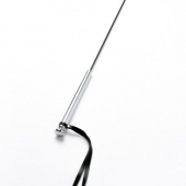 Черный кожаный стек с гладкой ручкой - 55 см. - Crazy Handmade - купить с доставкой в Оренбурге