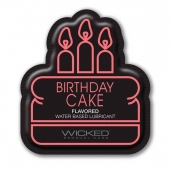 Лубрикант на водной основе со вкусом торта с кремом Wicked Aqua Birthday cake - 3 мл. - Wicked - купить с доставкой в Оренбурге