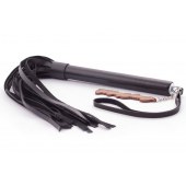 Черная кожаная плеть  Индиго  - 50 см. - Crazy Handmade - купить с доставкой в Оренбурге