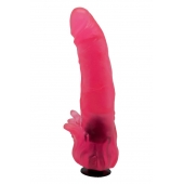 Розовая насадка для страпона с клиторальными лепестками - 18,5 см. - LOVETOY (А-Полимер) - купить с доставкой в Оренбурге