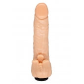 Телесная гелевая насадка-фаллос с клиторальными лепестками - 18,5 см. - LOVETOY (А-Полимер) - купить с доставкой в Оренбурге
