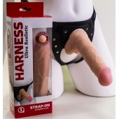 Страпон Harness из двух предметов: регулируемые трусики и насадка-фаллос - 17,5 см. - LOVETOY (А-Полимер) - купить с доставкой в Оренбурге