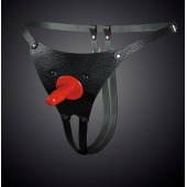 Чёрные кожаные универсальные трусики со штырьком для насадок - Sitabella - купить с доставкой в Оренбурге