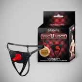 Черные кожаные универсальные трусики со штырьком для насадок и вырезом - Sitabella - купить с доставкой в Оренбурге