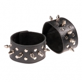 Чёрные напульсники с шипами и заклепками - Sitabella - купить с доставкой в Оренбурге