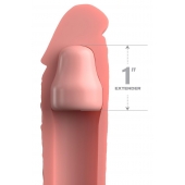 Телесная насадка-удлинитель 1 Inch Silicone X-tension - 17,8 см. - Pipedream - в Оренбурге купить с доставкой