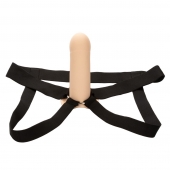 Телесный фаллопротез из силикона Extension with Harness - 15,75 см. - California Exotic Novelties - купить с доставкой в Оренбурге