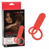 Красное эрекционное кольцо Silicone Rechargeable Vertical Dual Enhancer - California Exotic Novelties - в Оренбурге купить с доставкой