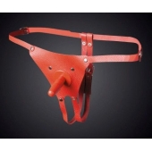 Красные кожаные универсальные трусики со штырьком для насадок - Sitabella - купить с доставкой в Оренбурге