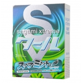 Презервативы Sagami Xtreme Mint с ароматом мяты - 3 шт. - Sagami - купить с доставкой в Оренбурге