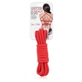 Красная хлопковая веревка для связывания - 3 м. - Lux Fetish - купить с доставкой в Оренбурге