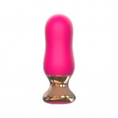 Розовая перезаряжаемая анальная пробка с вибрацией - 8,9 см. - I-MOON