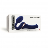 Синий безремневой страпон Multi Orgasm Size S с клиторальной стимуляцией - Strap-on-me - купить с доставкой в Оренбурге