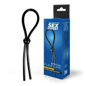 Черное силиконовое лассо с шариком для утяжки - Sex Expert - в Оренбурге купить с доставкой