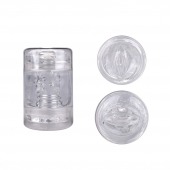 Прозрачный двусторонний мастурбатор Joy Cup - вагина и рот - Erokay - в Оренбурге купить с доставкой