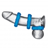 Комплект из трех голубых эрекционных колец 3-Pack Ribbed Rider Cock Ring Set - BlueLine - в Оренбурге купить с доставкой