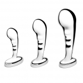 Набор из 3 стальных стимуляторов простаты Stainless Steel P-spot Training Set - b-Vibe - в Оренбурге купить с доставкой
