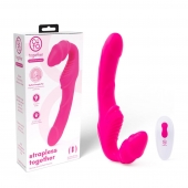 Розовый безремневой страпон на радиоуправлении Strapless Together - 22 см. - Together Toy - купить с доставкой в Оренбурге