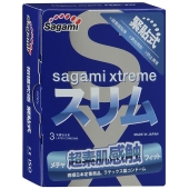 Розовые презервативы Sagami Xtreme FEEL FIT 3D - 3 шт. - Sagami - купить с доставкой в Оренбурге