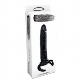 Чёрная насадка-фаллос для двойного проникновения INFLATABLE DILDO SLIM DONG  - 13,5 см. - Toyz4lovers - в Оренбурге купить с доставкой