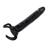 Чёрная насадка-фаллос для двойного проникновения INFLATABLE DILDO SLIM DONG  - 13,5 см. - Toyz4lovers - в Оренбурге купить с доставкой