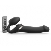 Черный безремневой страпон Multi Orgasm Size L с клиторальной стимуляцией - Strap-on-me - купить с доставкой в Оренбурге