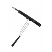 Черный кожаный ошейник-воротник с поводком - Pecado - купить с доставкой в Оренбурге