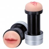 Двусторонний мастурбатор REALSTUFF 2 IN 1 HUMMER MOUTH   VAGINA - ротик и вагина - Dream Toys - в Оренбурге купить с доставкой