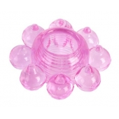 Розовое гелевое эрекционное кольцо-цветок - Toyfa Basic - в Оренбурге купить с доставкой