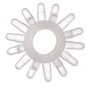 Прозрачное гелевое эрекционное кольцо с шипиками - Toyfa Basic - в Оренбурге купить с доставкой