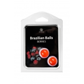 Набор из 2 шариков с массажным маслом Brazilian Balls с ароматом ягод - Secret Play - купить с доставкой в Оренбурге